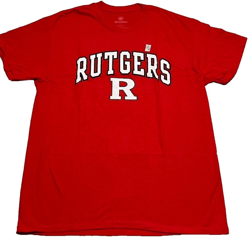 Top of the World Rutgers T-Shirt Mens Large Red Scarlet Knights NCAA Collegiate